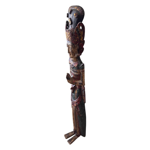 Antique Indonesian Rice Goddess Dewi Sri- Handcarved & Handpainted For Sale In Phoenix - Image 6 of 11