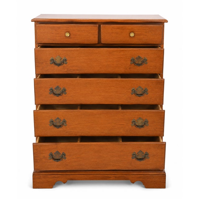 1970s Vintage Solid Maple Nutmeg Wood Ethan Allen Chest of Drawers For Sale - Image 5 of 11