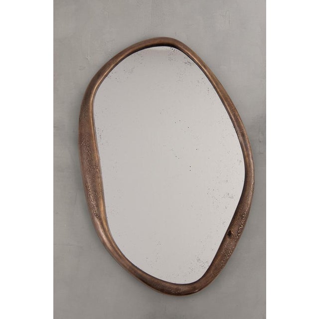 Perfumer Extra Large Wall Mirror with Hand-Molded Bronze Frame by Vogel Studio Dimensions: Ø 71 x H 107 cm. Materials:...