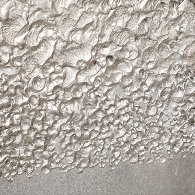 Modernist Mirrored & Polished Steel Console Table W/ Brutalist Tile Motif For Sale - Image 15 of 18