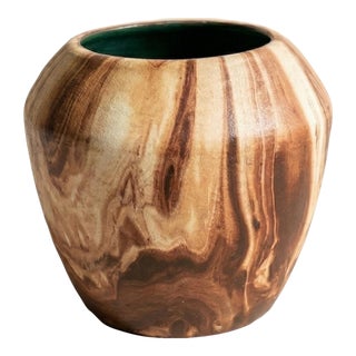 Terra Cotta Swirl Pottery Vase by Romco For Sale