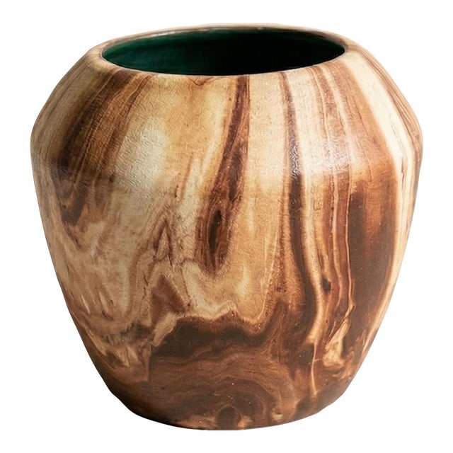 Terra Cotta Swirl Pottery Vase by Romco For Sale