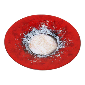Vintage Arts and Crafts Red Enamel on Copper Dish by Serge Nekrasoff