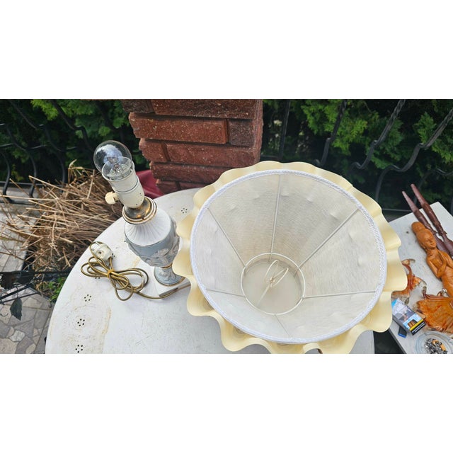 Textile Porcelain Lamp from Capodimonte, 1960s-1970s For Sale - Image 7 of 8