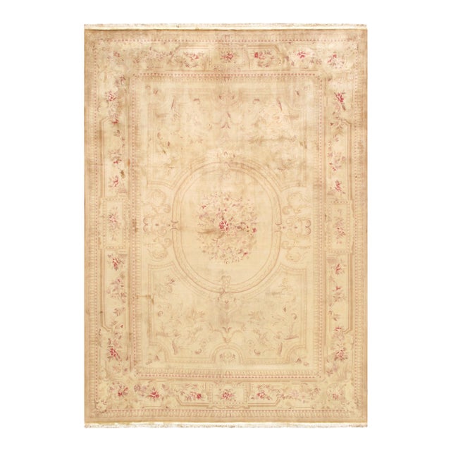 Pasargad Home Azerbaijan Gold Wool Area Rug- 9' 6" X 13' 6" For Sale