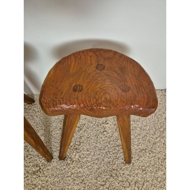 Rustic Stools in the style of Jean Touret, 1950s, Set of 4 For Sale - Image 14 of 18