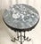 Hollywood Regency Antique Round Black & White Marble Top Wrought Iron Pedestal Stand For Sale - Image 3 of 7