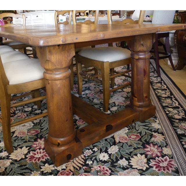 Ralph Lauren Danby Farmhouse Pine Dining Table With 8 French Country
