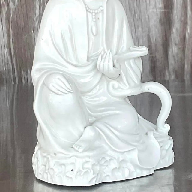 Vintage Asian 1920s Blanc De Chine Figure of Lady For Sale - Image 12 of 16