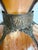 Metal Mid-Century Amber Slag Glass Scalloped Pendant Lamp Shade For Sale - Image 7 of 10