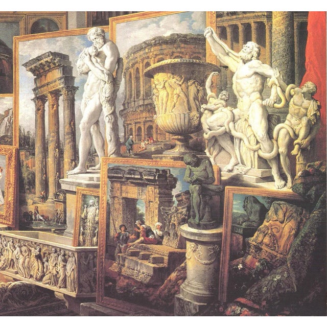 Contemporary 1996 Paolo Pannini 'Galleria Con Vedute Di Roma Antica' Contemporary Offset Lithograph For Sale - Image 3 of 5