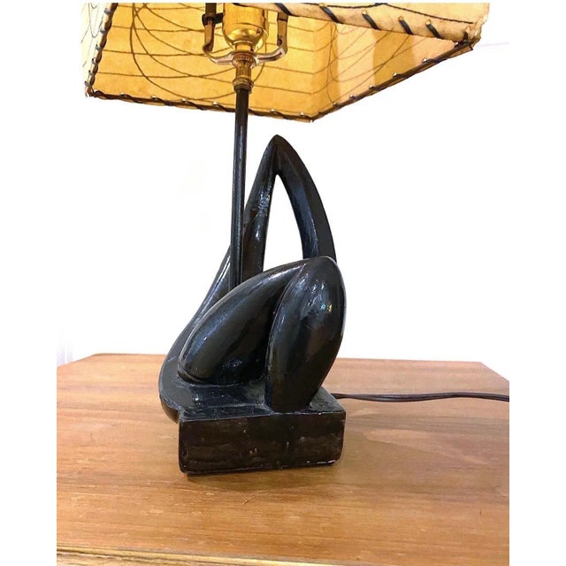 Space Age Sculptural Table Lamp With Original Fiberglass Shade For Sale - Image 11 of 11