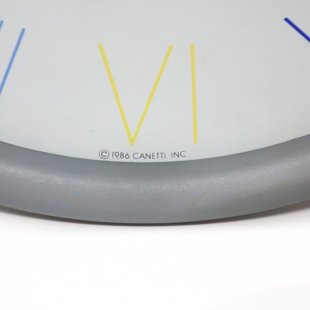 1980s 1980s Postmodern Canetti Wall Clock For Sale - Image 5 of 8