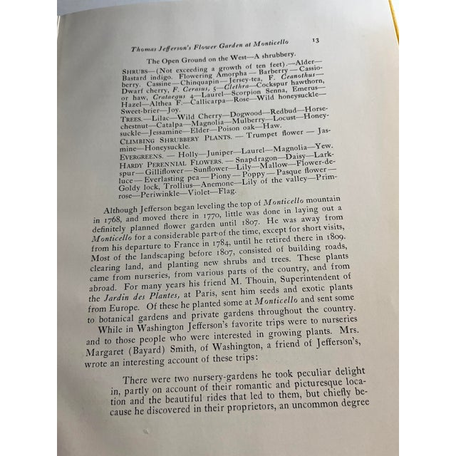 1940s 1941 Thomas Jefferson's Flower Garden Book For Sale - Image 5 of 10