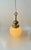 Bauhaus Yellow Opaline Glass and Brass Pendant Lamp, 1930s For Sale - Image 4 of 9