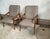 Pair of MCM French Upholstered Wooden Armchairs For Sale - Image 4 of 11