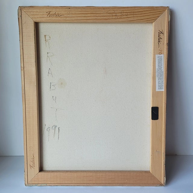 Portrait Woman With Earrings 1991 Oil Painting by Rosemary Rabut For Sale - Image 4 of 6