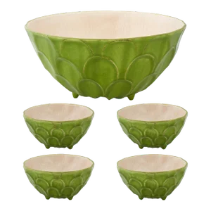 Bordallo Pinheiro Tropical Fruits 5-Piece Salad Serving Set, Anona