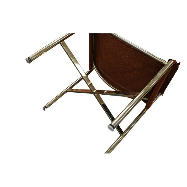 Maison Jansen Pair of Maison Jansen Style Brass Director Chairs For Sale - Image 4 of 4