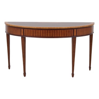 Ethan Allen Inlaid Mahogany Console Hall Table For Sale