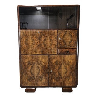 Art Deco Austrian Display Cabinet in Glass and Briar Root, 1930 For Sale