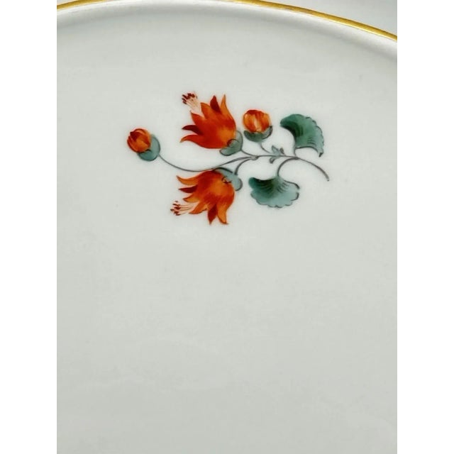 Meissen Large Platter 13” Hand Painted Flowers Gold Rim 325 Vintage For Sale In Richmond - Image 6 of 10