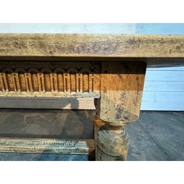 Larger Farmhouse Dining Table in Bleached Oak, 1925 For Sale - Image 13 of 18