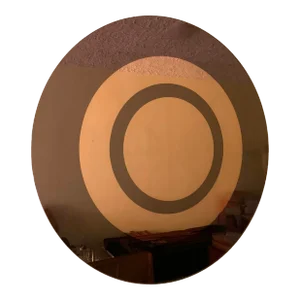 Round Circle Mirror Smoke and Gold Colored Glass by Cristal Art, Italy, 1970s