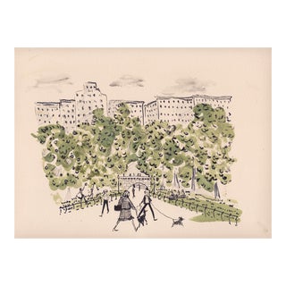 "Spring in Central Park" Contemporary Original Whimsical New York Cityscape Print by Pauline de Roussy de Sales For Sale