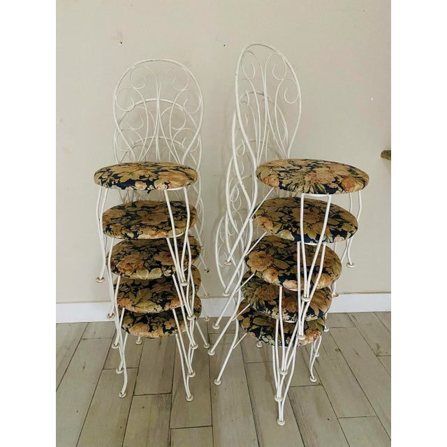 White Mid-Century French Bistro Chairs - Set of 10 For Sale - Image 8 of 9