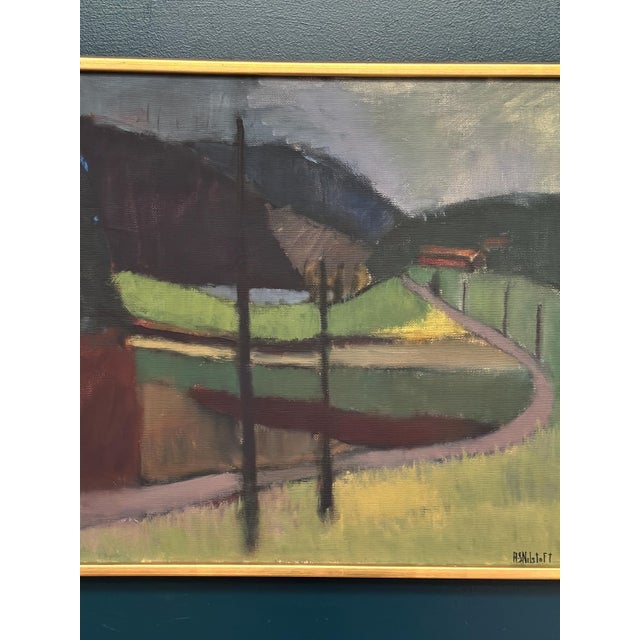 Anna‑Stina Lorentze Nilstoft, Landscape, 1950s, Oil on Canvas For Sale - Image 11 of 14