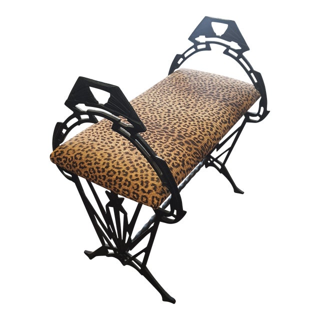 Circa 1930 Art Deco Cast Iron Bench For Sale
