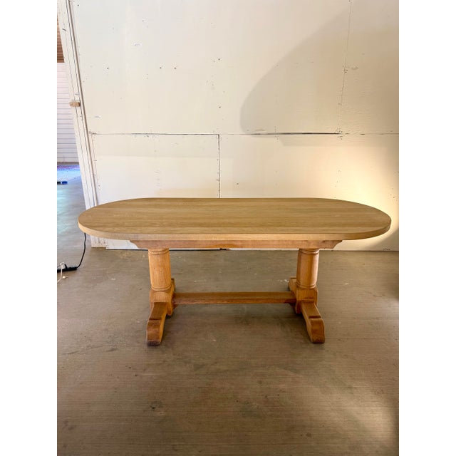 French Country Vintage French Racetrack Oval Dining Table For Sale - Image 3 of 12