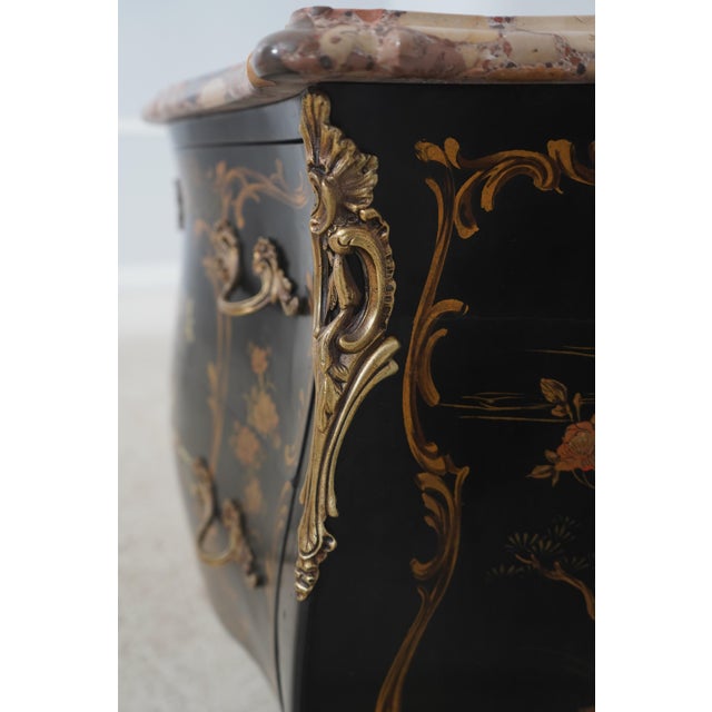 Vintage French Louis XV Style Chinoiserie Painted Commode Chest For Sale - Image 16 of 18