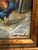 A charming original vintage oil painting on board, signed A. Hale, depicting a lively gathering of chickens and roosters...