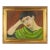 Mid Century Modern Portrait of Woman in Green Dress Original Oil Painting by Genevieve Rogers For Sale