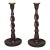 English Oak Barley Twist Candlestick Holders Circa 1900, a Pair For Sale