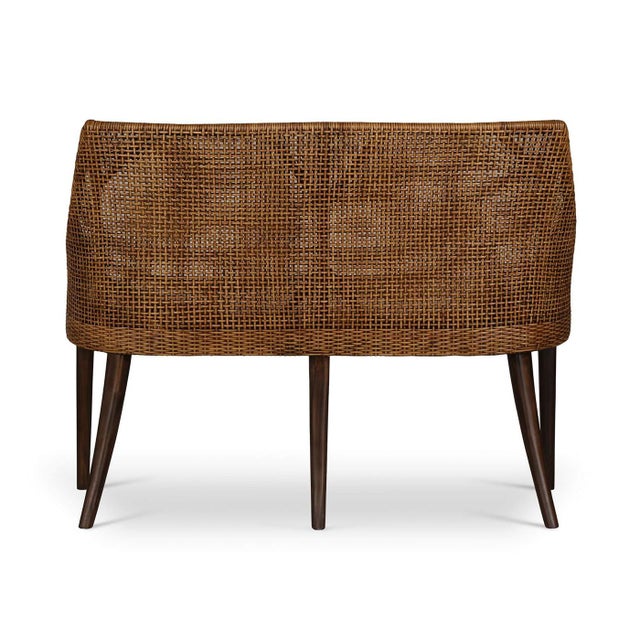 Coastal Rattan Settee For Sale - Image 4 of 12