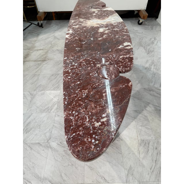 Angelo Mangiarotti Eros Console Table in Rosso Verona Marble, Italy, 1970s For Sale - Image 10 of 11
