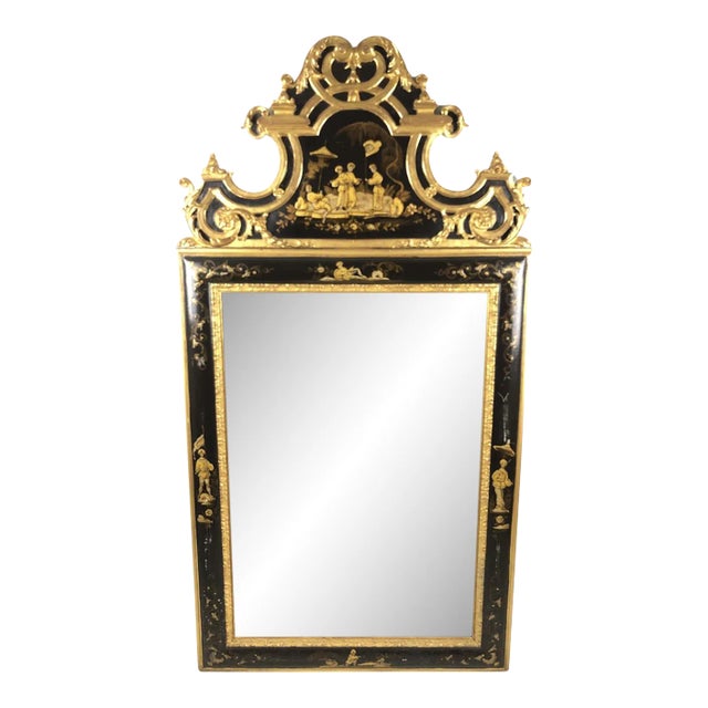 20th Century Antique Chinoiserie Gilt Wood Statement Mirror For Sale