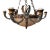 1960s Empire French-Style Brass Chandelier, Frosted Glass Bowl & Three Griffins For Sale