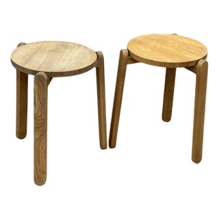 Oak Nomad Designer Stacking Stools from Skagerak, Set of 2 For Sale