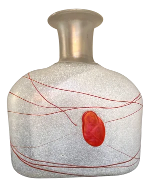Vintage Red Galaxy Bottle by Bertil Vallien for Kosta Boda, 1982