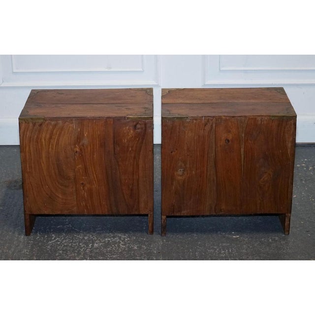 Vintage Military Campaign Bedside Tables in Brass, Set of 2 For Sale - Image 16 of 17