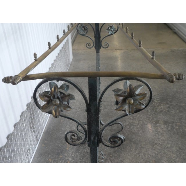Metal 19th Century French Faux Bamboo Brass and Wrought Iron Blanket Stand For Sale - Image 7 of 8
