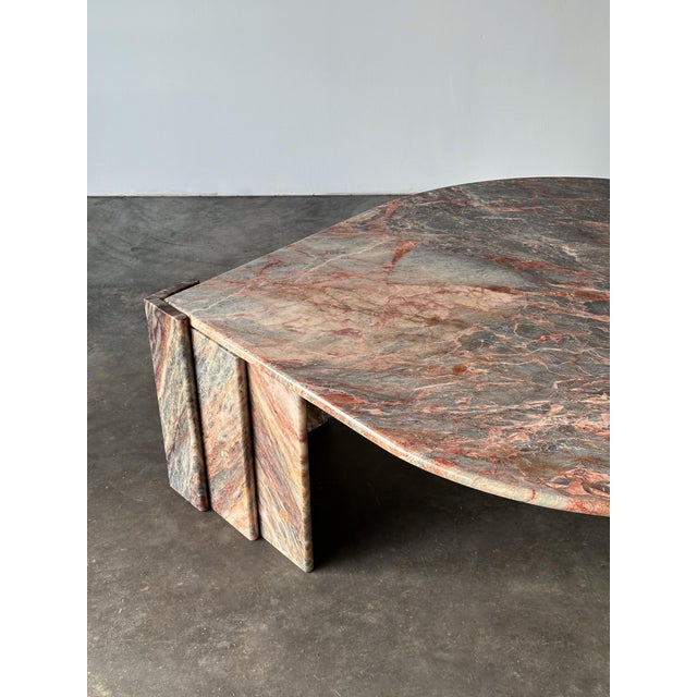 Stone Fior Di Pesco Marble Sculptural Coffee Table, Italy, 1980s For Sale - Image 7 of 18