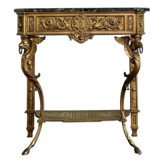 Vintage Regency Zimmerman Gilt Wrought Iron Console For Sale