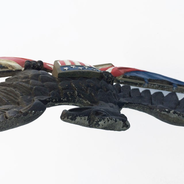 Cast Iron American Eagle Metal Wall Hanging With Crest and Flags Chairish