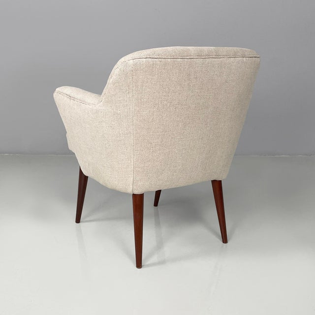 Set of Mid-Century Modern Italian Armchairs in Fabric and Wood, 1940s For Sale - Image 4 of 16