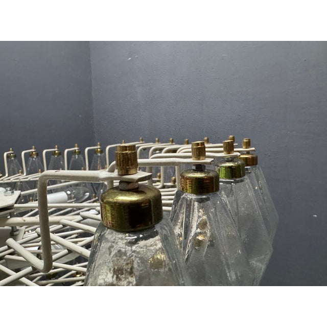 Large Murano Glass Poliedri Chandelier, Italy, 1970s For Sale - Image 4 of 18